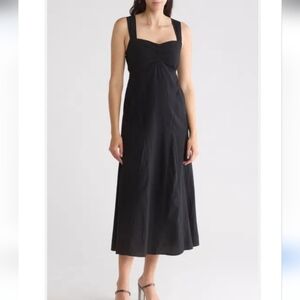 New Stitchdrip Black Maxi Dress With Cutout Back Nwt